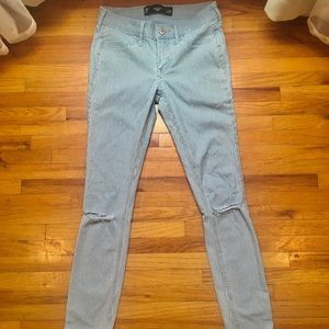 Blue and White Striped Hollister Jeans.